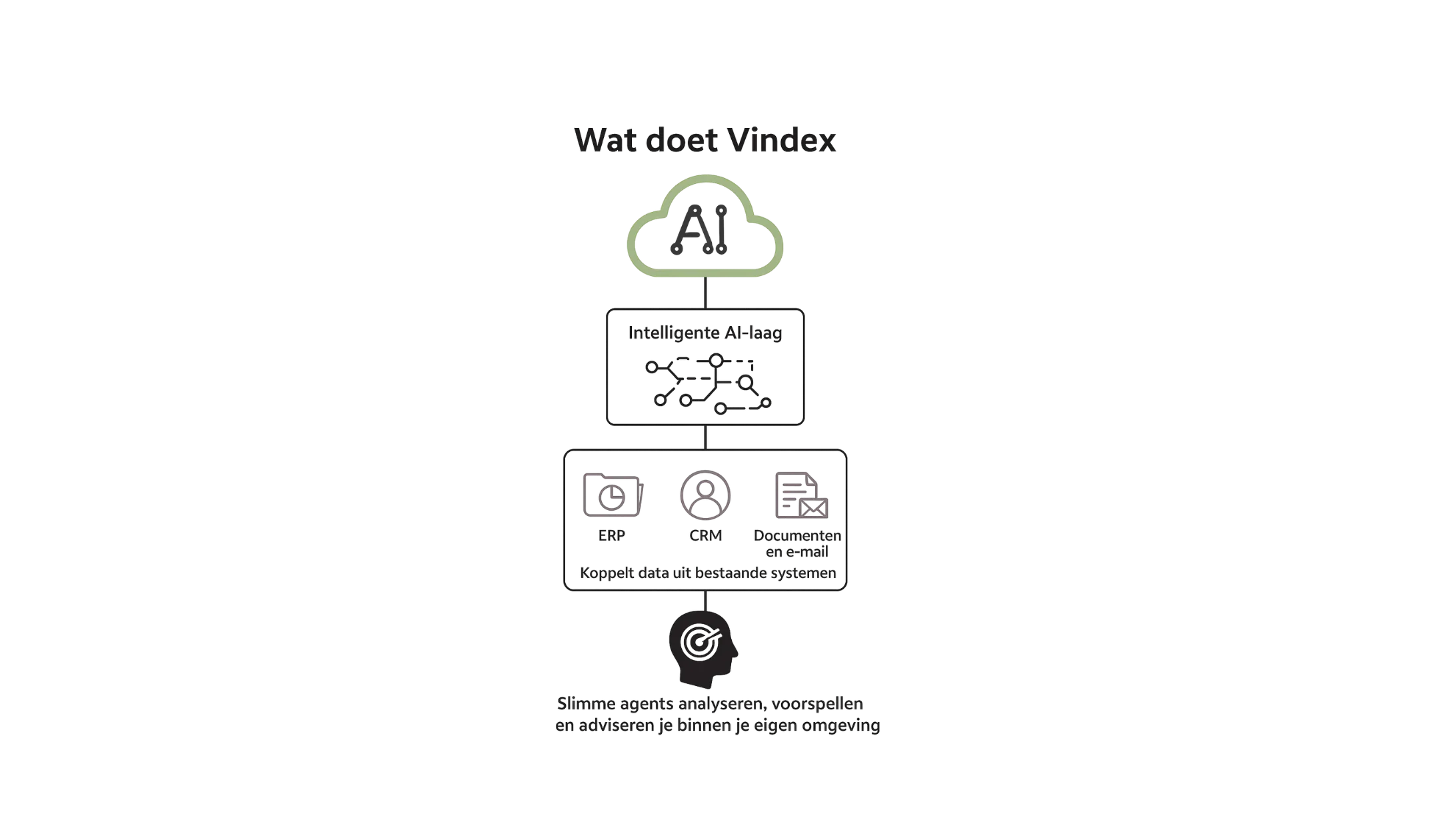 Schematische weergave Vindex private cloud AI-platform