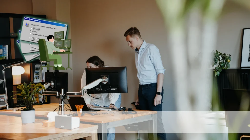 schema van versnipperde systemen in een organisatie met meerdere tools en handmatig werk tussen systemen